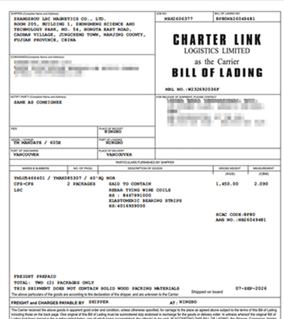 Bill of Lading